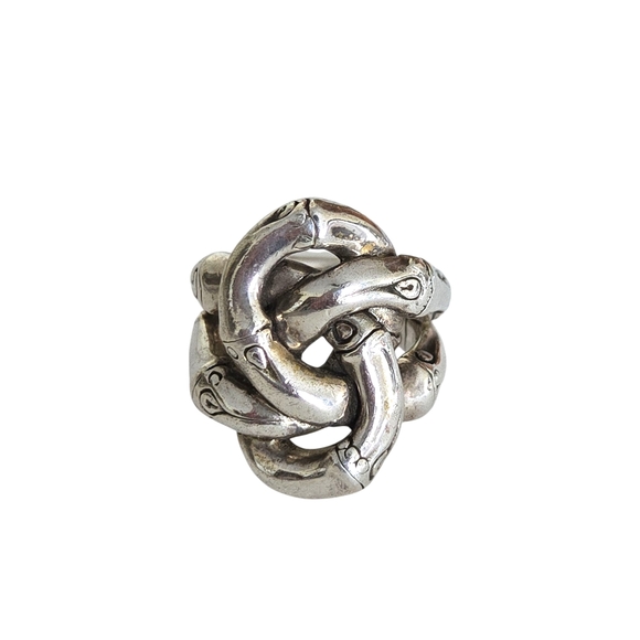 Ed Hardy Sterling Silver Bamboo Knot Ring Size 7
